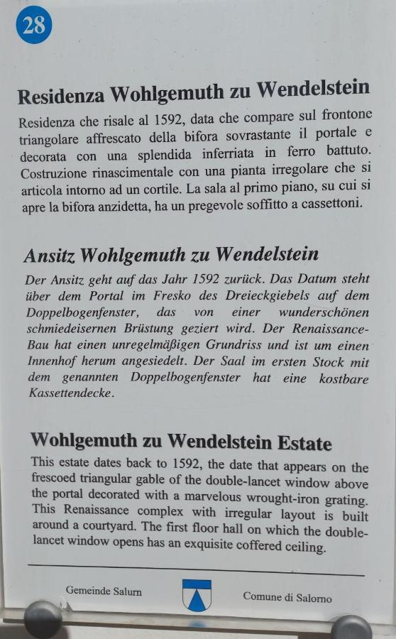 Ansitz Von Wohlgemuth Appartement Salorno Buitenkant foto